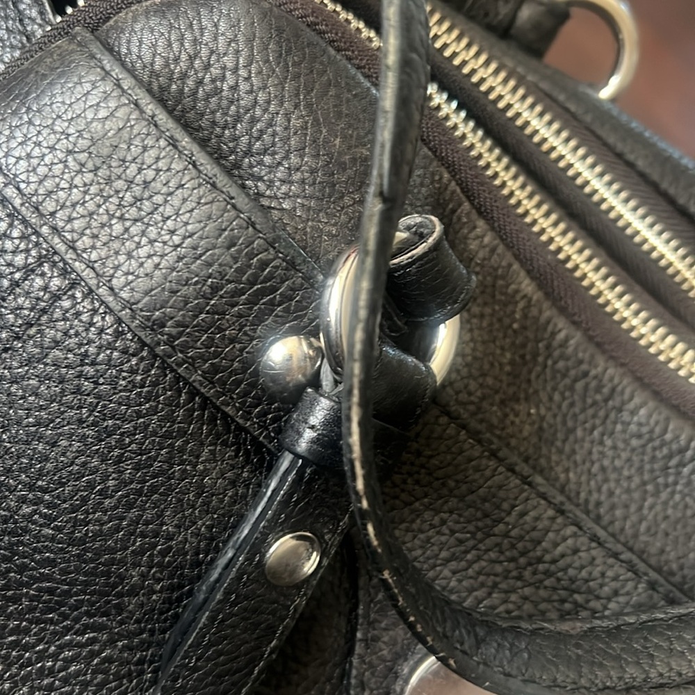 COACH Penelope Black Pebble Leather Shoulder Handbag - Picture 14 of 17